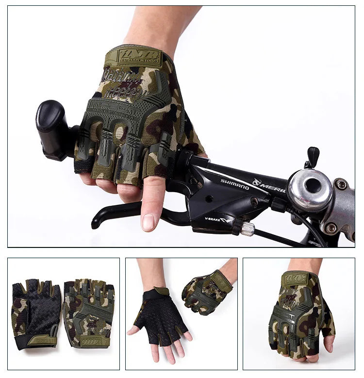 1Pair Summer Fingerless Tactical Gloves