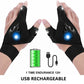 Rechargeable LED Flashlight Hand Gloves