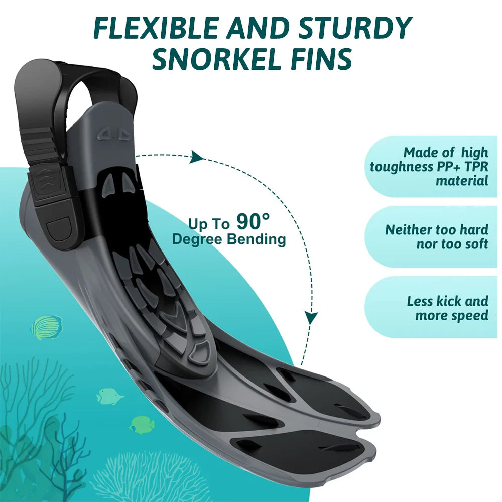 Adjustable Buckles Swimming Flippers Snorkel Fins